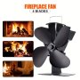 1PC Heat Powered Stove Fan Energy-efficient 4-BLADE Fireplace Fan For Home Comfort And Energy Savings