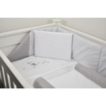 Cabbage Creek 5 Piece Cot Linen Set - Grey Sleepy Bear On Moon