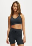 Cotton On Ultimate High Impact Racer Back Crop - Navy Peony