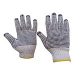 String Knit Gloves Pvc Dots Double Sided Labour Protection 50S