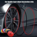 8M Roll Rim Blades Car Vehicle Color Wheel Rims Protectors Decor Strip Tire Guard Line Rubber Mounding Trim Tire Guard Line