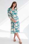 Evie Dress Blue Pebble Print - 2XL