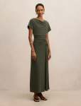 Tahnee Petite Grown On Sleeve Maxi Dress - 16 Thyme Green