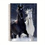 Black & White Horse Spiral Notebook 5 HSN5