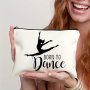 'born To Dance' Dual-sided Print Canvas Makeup Bag - Durable & Fade-resistant Stylish Zippered Cosmetic Pouch Perfect Gift For Sisters & Best Friends Portable