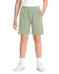 Roventis Boys Clothing Summer Sport Soft Lightweight Shorts With Pockets Running Outdoor Play Basketball Wear 7-8 Years Pea Gree