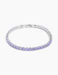 Silver Lavender Purple Cubic Zirconia Tennis Bracelet