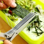 1PC Large Stainless Steel Kitchen Scissors Multi-blade Onion Flower Scissors Multi-functional Five-blade Vegetable Scissors Shre