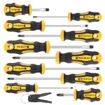 12PCS SET 10 Screwdrivers+ 2 Keychain Screwdrivers Magnetic Screwdrivers 5 Phillips And 5 Slotted Professional Buffer Handle Scr