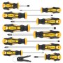 12PCS/SET 10 Screwdrivers+ 2 Keychain Screwdrivers Magnetic Screwdrivers 5 Phillips And 5 Slotted Professional Buffer Handle Screwdrivers And Two Key Screwdrivers