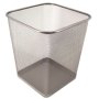 M905S Wire Mesh Metal Square Waste Bin - 15L - Silver