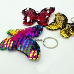 Double Sided Sequin Butterfly Keyring ASST2