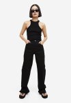 Wide Twill Trousers - Black