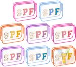 Kacctyen 8 Pcs Clear Makeup Bag Bulk Summer Beach Sunscreen Pouch Waterproof Toiletry Cosmetic Zippered Organizer With Preppy Ch