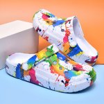 Men's Trendy Color Block Hollow Out Clogs Comfy Non Slip Durable Anti Odor Eva Slides Men's Beach Water Shoes Garden Shoes
