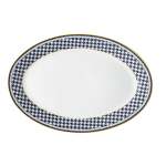 - Blue Check Oval Platter