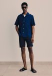 Slim Fit Cotton Twill Shorts - Navy Blue
