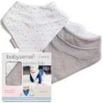 Bandana Bib Set Pink Stars & Grey