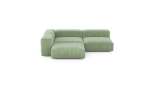 Three Module Corner Sofa - Cord Velours - Duck Egg - 220CM X 220CM