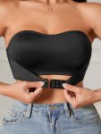 Solid Front Closure Strapless Wireless Bra Sexy Comfy Push Up Bra Women's Lingerie & Underwear