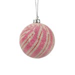 Candy. Candy Bauble Pink Striped 8CM