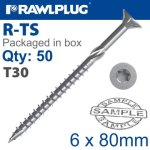 Torx T30 Chipboard Screw 6.0X80MM X50-BOX