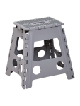 Grey Foldable Plastic Step Stool - Large Grey