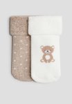 2-PACK Terry Socks - Beige teddy Bear