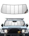 Pigenius Windshield Sunshade For Toyota Fj Cruiser 2007-2014 Metallic Silver Finish