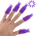 10 Pcs Uv Gel Polish Remover Wrap Tool - Professional Plastic Acrylic Nail Art Soak Off Cap Clip For Easy Application And Remova