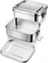 Homgem 2 Pieces Stainless Steel Bento Box MINI 550ML Metal Lunch Box