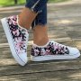 Women's Flower Pattern Canvas Sneakers Casual Low Top Lace-up Shoes Comfortable Fashion Shoes For Daily Wear