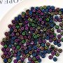 100pcs Acrylic Beads Black Base Colorful Love Heart Pattern Beads Round Loose Beads For Bracelet DIY Beaded Handmade Necklace Jewelry Making