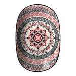 Crimson Mandala Oval Shallow Bowl