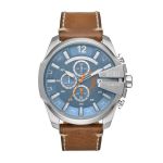 Diesel Mega Chief Mens Brown Leather Strap WATCH-DZ4458