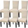 Washable Dining Chair Covers Set Of 6 - Beige Elasticated Smooth Removable