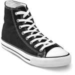 Unisex Retro High Top Canvas Sneaker – Black