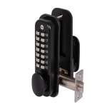 Push Button Lock With Hold Open Function - Matte Black