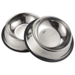 Large Non-skid Stainless Steel Pet Bowls For Dogs & Cats 2.75 Litre 2 Pack