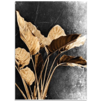 Golden Leaves Abstract Wall Art Canvas Print 1200 X 800