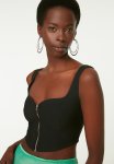 Crop Woven Blouse - Black