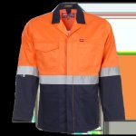 Navy Orange Reflective Jacket 65 35 Cotton S