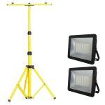- Tripod Floodlight Stand For Double Light & 2 X LED Floodlight 300W