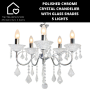 Polished Chrome Crystal Chandelier With Glass Shades - 5 Lights