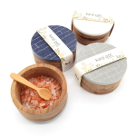 Kanji Pot - Natural Wood With Grey Silk Stone