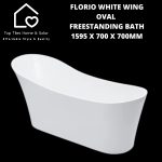 Florio White Wing Oval Freestanding Bath - 1595 X 700 X 700MM