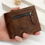 Men's Letter Detail Small Wallet Portable Money Cash White-collar Workers College Work Business Commute Office Travel Card Bag F