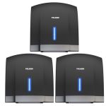 Polasen Hand Dryers For Bathrooms Wall Mount 3 Pack Black Efficient Warm Cold Wind Blower Quick Drying For Commercial Industry R