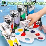 Marie's Acrylic Paint 100ML 3.38OZ Assorted Colors Water-proof Portable Art Pigments For Diy Craft Graffiti Drawing Painting Can