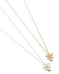 Mixed Metal Bow & Heart Necklaces 2-PACK